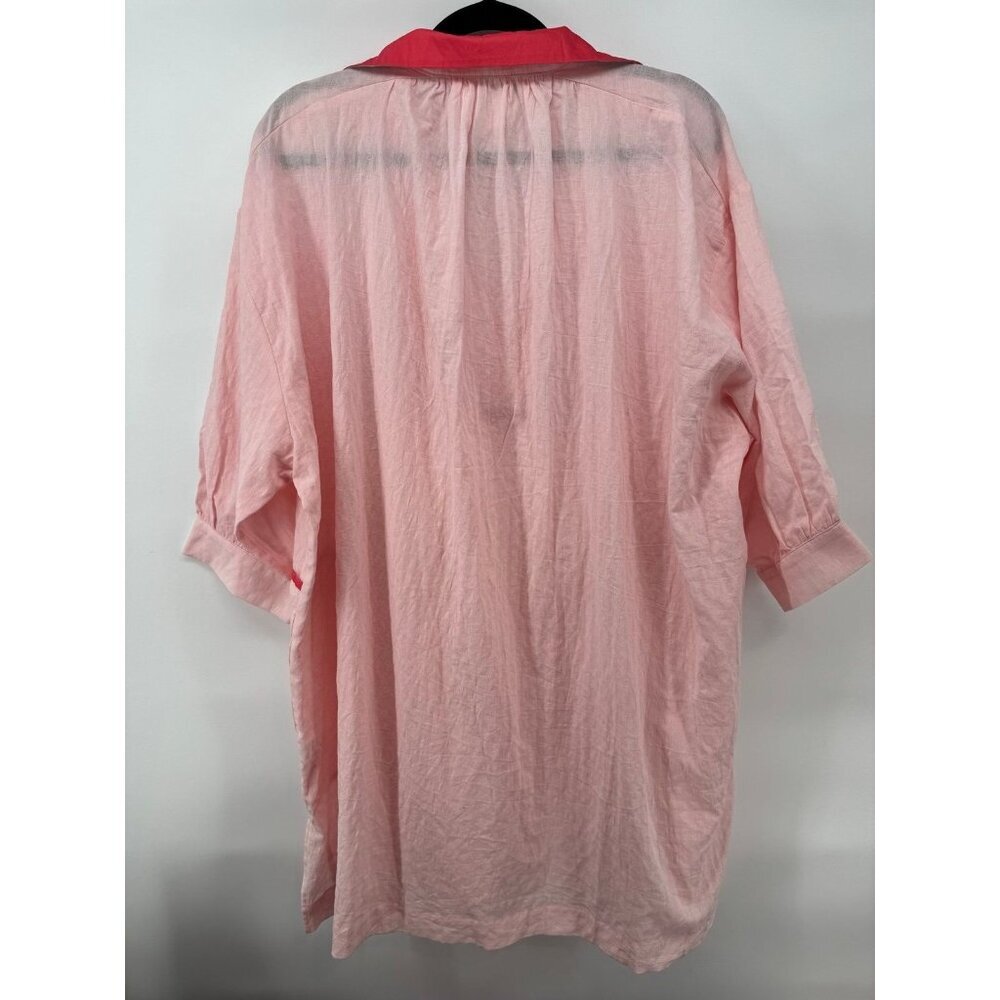 Pomander Place Pink Salt Lizzie Coverup Relexed Fit Gauzy Lightweight Size M - Picture 9 of 10